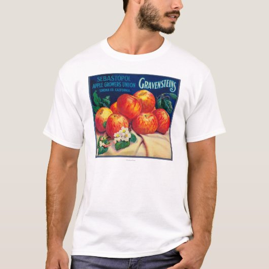 Sebastopol Gravensteins Apple LabelSonoma, CA T-shirt (Voorkant)