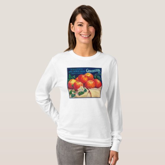 Sebastopol Gravensteins Apple LabelSonoma, CA T-shirt (Voorkant volledig)