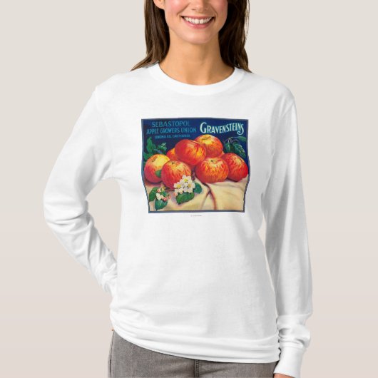 Sebastopol Gravensteins Apple LabelSonoma, CA T-shirt (Voorkant)
