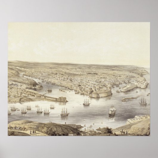 Sebastopol in Al zijn glorie, 1848, gegraveerd teg Poster (Voorkant)