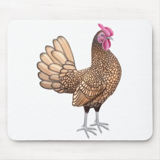 Sebright Bantam Rooster Mousepad Muismat (Voorkant)