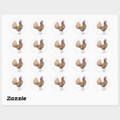 Sebright Bantam Rooster Ronde Sticker (Vel)