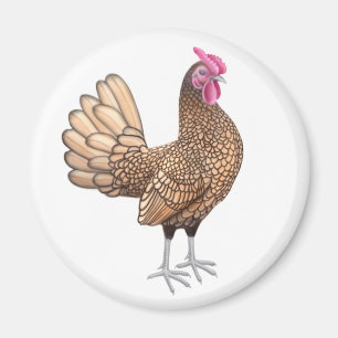 Sebright Bantam Rooster Round Magnet