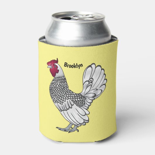 Sebright chicken cartoon illustration blikjeskoeler (Blikje Voorkant)