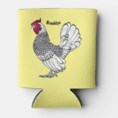 Sebright chicken cartoon illustration blikjeskoeler (Voorkant)