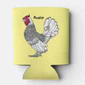 Sebright chicken cartoon illustration blikjeskoeler (Achterkant)