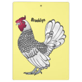 Sebright chicken cartoon illustration klembord (Achterkant)
