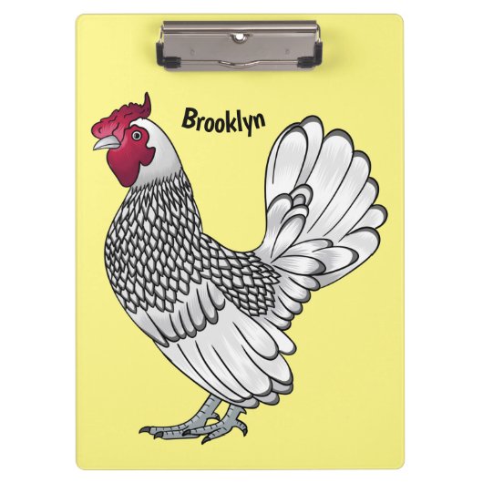 Sebright chicken cartoon illustration klembord (Voorkant)