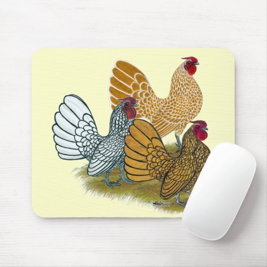 Sebright Rooster Assortation Muismat (Met muis)