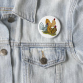 Sebright Rooster Assortation Ronde Button 5,7 Cm (In situ)