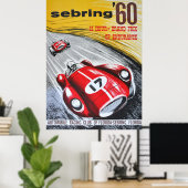 Sebring 60 Grand Prix  Motor Racing Art Poster (Thuiskantoor)