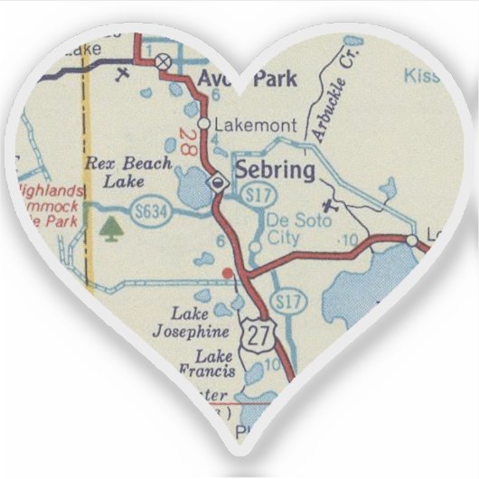 Sebring FL  Kaart Sticker (Voorkant)
