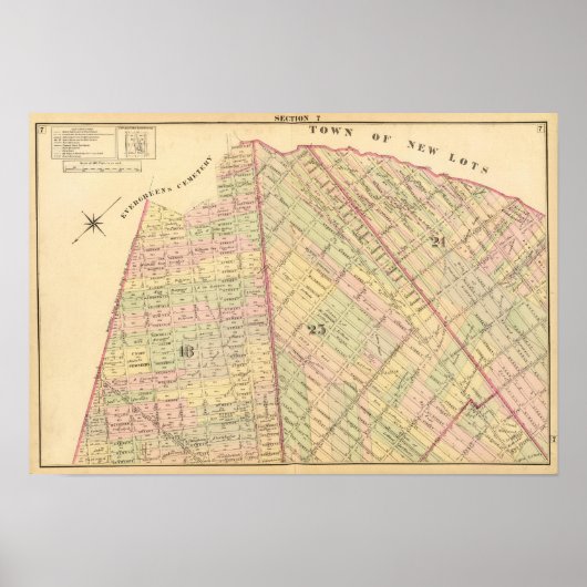 Sec 7 Brooklyn-kaart Poster (Voorkant)