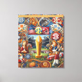 SEC Championship Folk Art Uitgerekte Canvas Print (Voorkant)