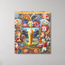SEC Championship Folk Art Uitgerekte Canvas Print