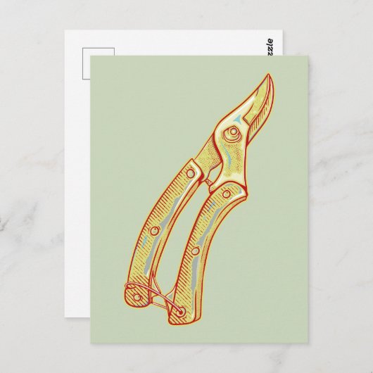 Secateurs tuingereedschap briefkaart (Voorkant / Achterkant)