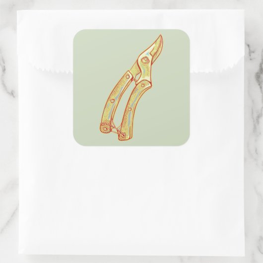 Secateurs tuingereedschap vierkante sticker (Tas)