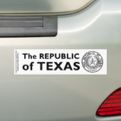 Secede Republic of Texas Bumpersticker (Op auto)