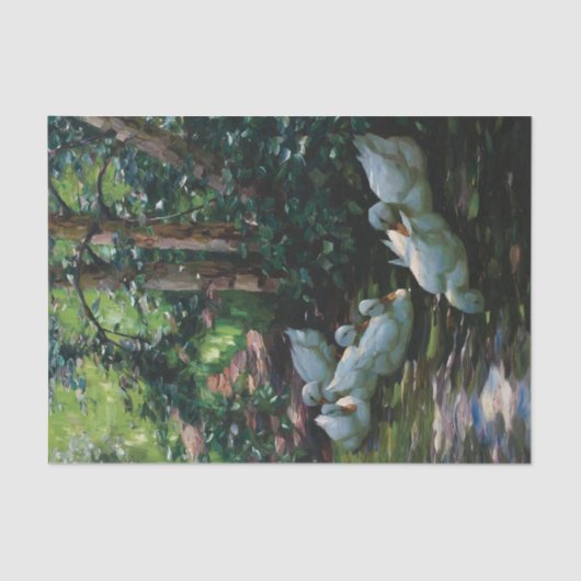 Sechs Enten in Wasser door Alexander Koester Tissuepapier (Voorkant)