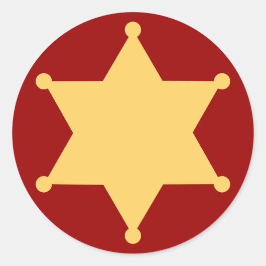 Sechseck Sheriffstern hexagon sheriff's badge Ronde Sticker (Voorkant)