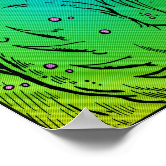 Seci-Fi Comic Book met Retrostijl Poster (Hoek)