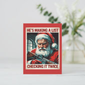 Second Amendment Santa Card | Gun Rights Christmas Briefkaart (Staand voorkant)
