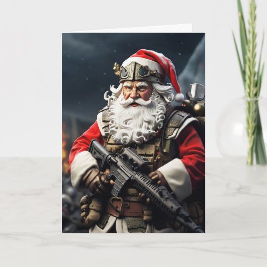 Second Amendment Santa Christmas Card Conservative Kaart (Voorkant)