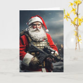 Second Amendment Santa Christmas Card Conservative Kaart (Gele Bloem)