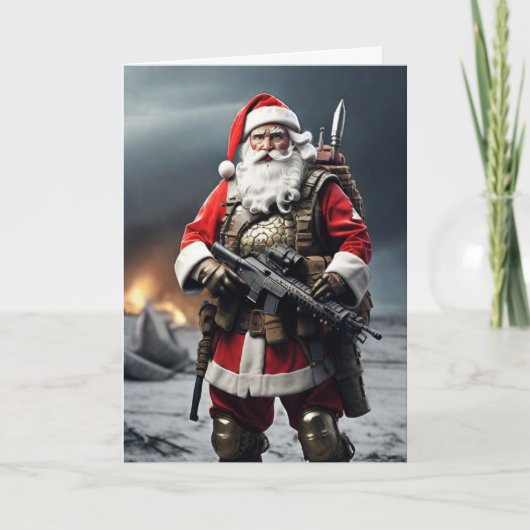 Second Amendment Santa Christmas Card Patriotic Kaart (Voorkant)