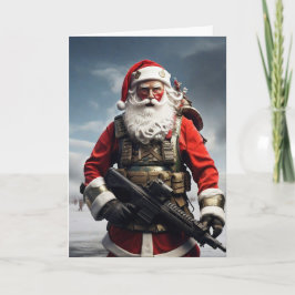 Second Amendment Santa Christmas Card Patriotic  Kaart