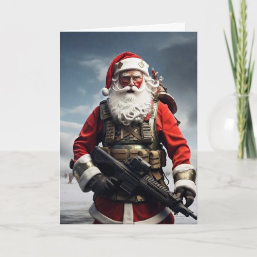 Second Amendment Santa Christmas Card Patriotic  Kaart (Voorkant)