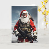 Second Amendment Santa Christmas Card Patriotic  Kaart (Gele Bloem)