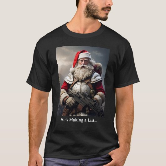 Second Amendment Santa Gun Rights Naughty List T-shirt (Voorkant)