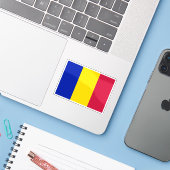 Second flag of Andorra (1866-1939) Sticker (Laptop met iPhone)