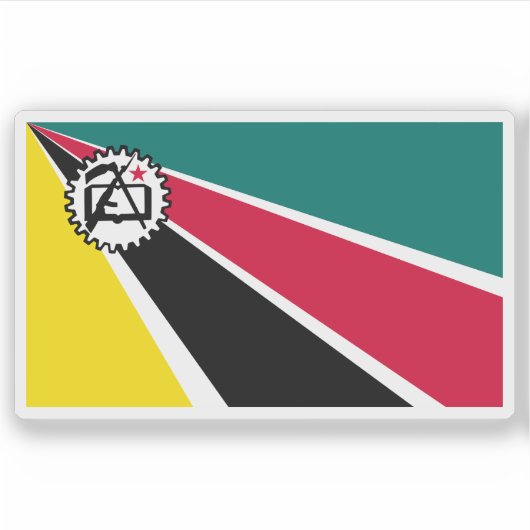 Second flag of Mozambique (1975-1983) Sticker (Voorkant)