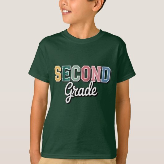Second Grade – Colorful Back to School Design T-shirt (Voorkant)