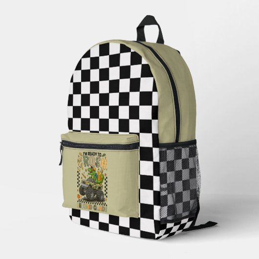 Second Grade Crusher: Monster Truck Confidence Bedrukte Rugzak (Achterkant Hoek Rechts)