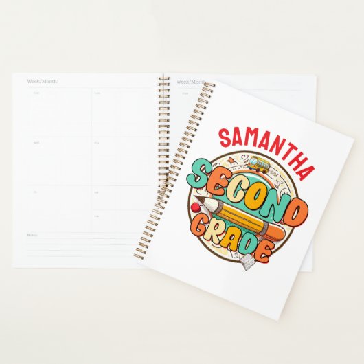 Second Grade – Cute Back to School Supplies Notebo Planner (Display)