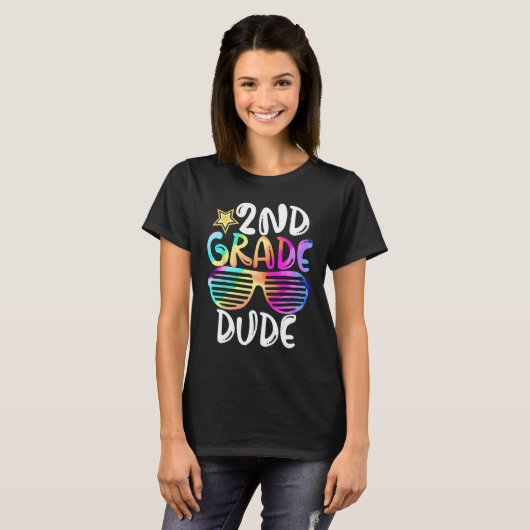 Second Grade Dude 2nd Grade Teachers Students Back T-shirt (Voorkant volledig)