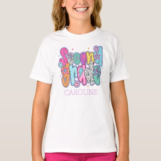Second Grade First Day of School Coquette Custom T-shirt (Voorkant)
