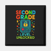 Second Grade Level Unlocked Gamer Ck To School Con Magneet (Voorkant)