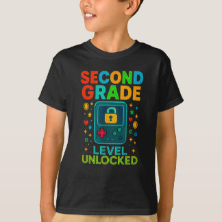 Second Grade Level Unlocked Gamer Ck To School Con T-shirt