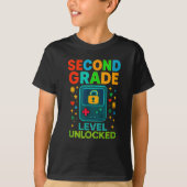 Second Grade Level Unlocked Gamer Ck To School Con T-shirt (Voorkant)