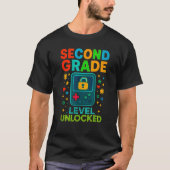Second Grade Level Unlocked Gamer Ck To School Con T-shirt (Voorkant)