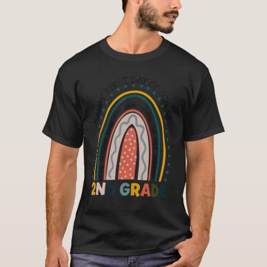 Second Grade Rainbow Team 2nd Grade First Day Back T-shirt (Voorkant)