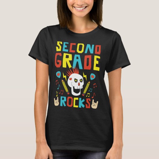 Second Grade Rocks Back to School Second Grade Tea T-shirt (Voorkant)