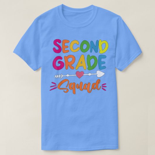 Second Grade Squad 2nd Grade Teacher Student Back T-shirt (Design voorkant)