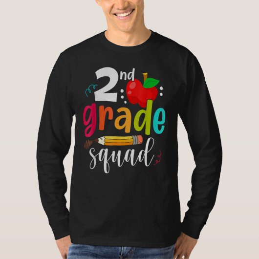 Second Grade Squad  Back To School 2nd Graders Tea T-shirt (Voorkant)