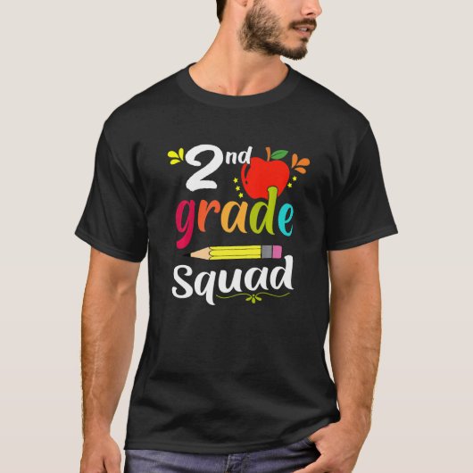 Second Grade Squad Terug naar school 2de klassers T-shirt (Voorkant)