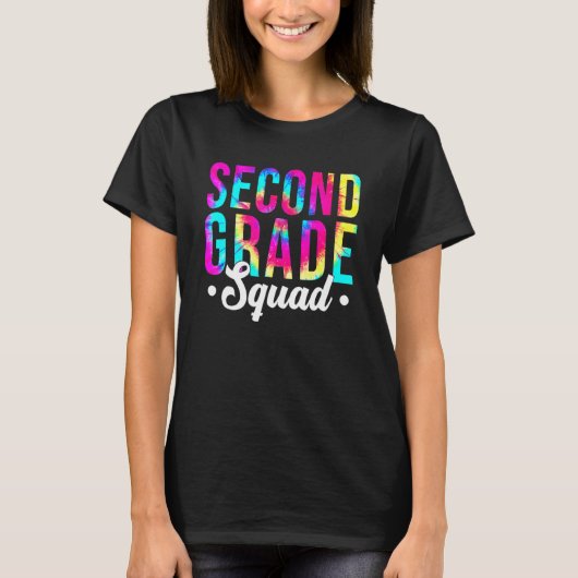 Second Grade Squad Tie Dye Back To School T-shirt (Voorkant)